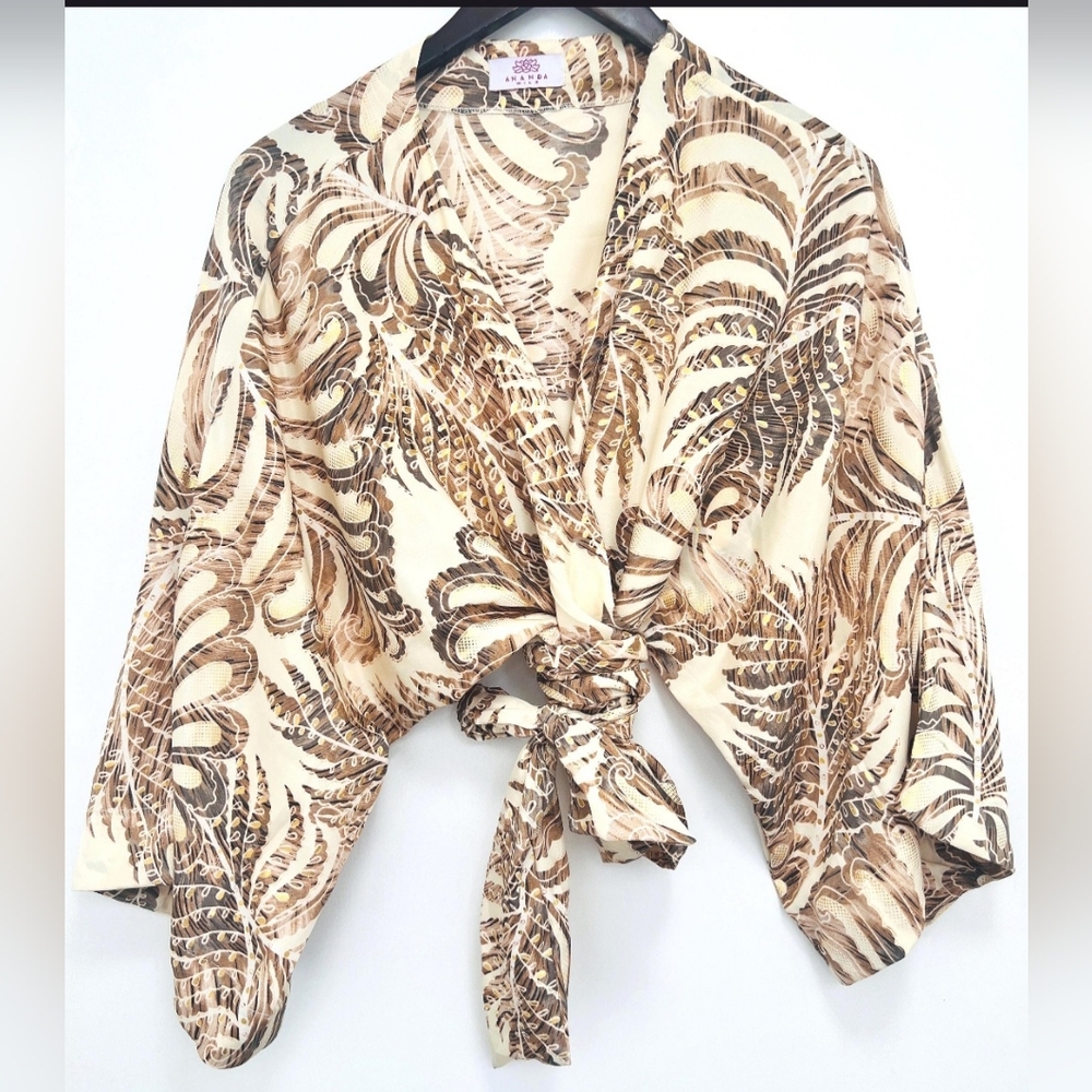 NWOT Wrap Blouse With Bell Sleeves
